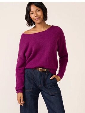 Medium EVEREVE Jessie Whipstitch Off Shoulder Sweater